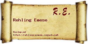Rehling Emese névjegykártya